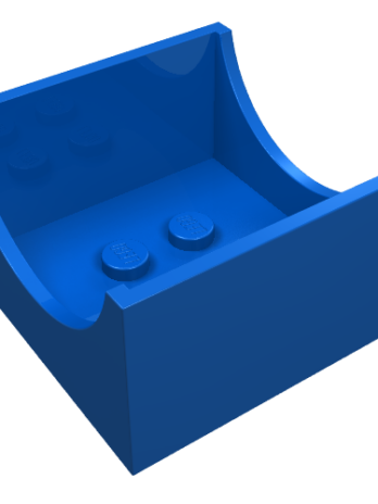 4461 – Container, Box 4 x 4 x 2 Bottom with Semicircle Cutout Ends